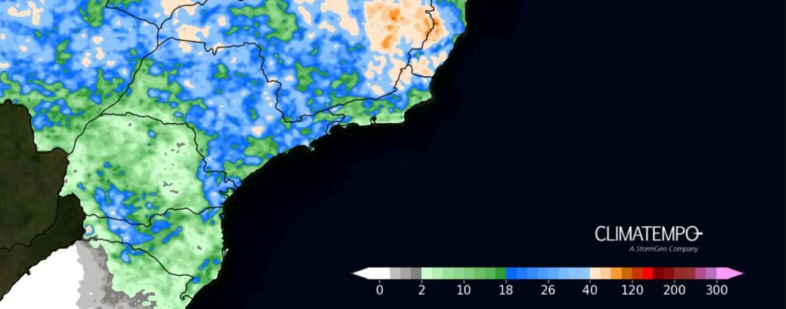 Figura 2- Mapa de acumulado de chuva previsto entre sexta-feira 03 de janeiro e 05 de janeiro de 2025. Fonte: Climatempo