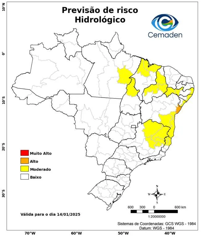 Previsão de risco Hidrológico. Foto: CEMADEN